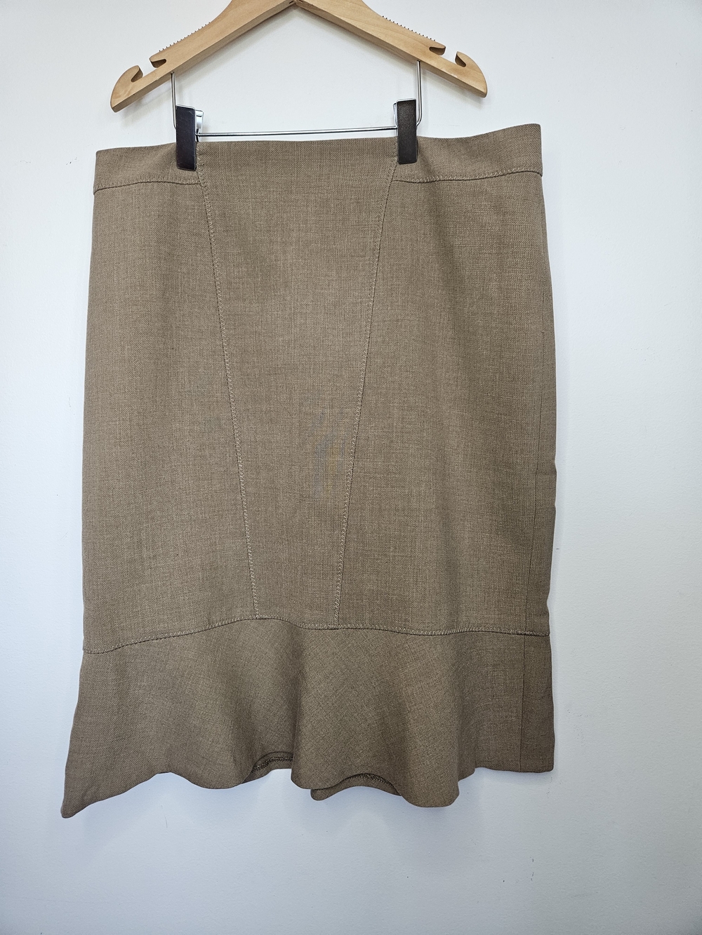 Tristan Tan Brown Trumpet Flared Hem Pencil Skirt Made in Canada 10